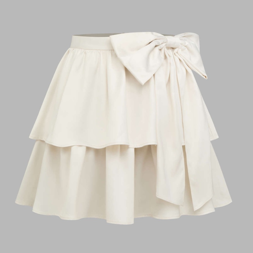 Satin Layer Skirt with Bow 🎀